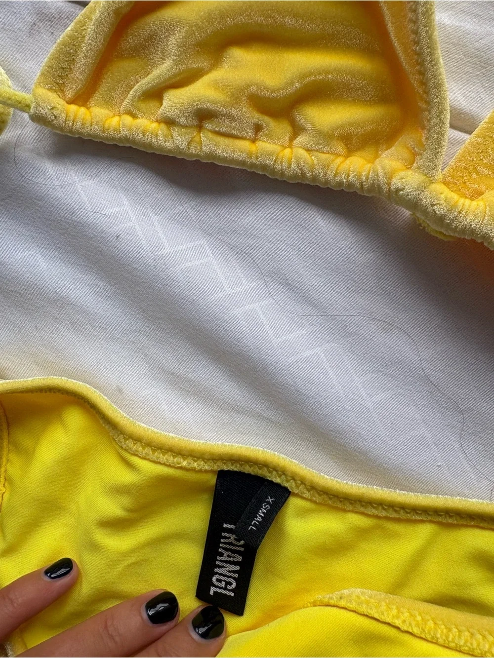 triangl swimwear Bright Yellow Velvet Triangle Bikini